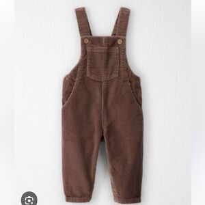 9 month Little Planet organic cotton overalls brown corduroy